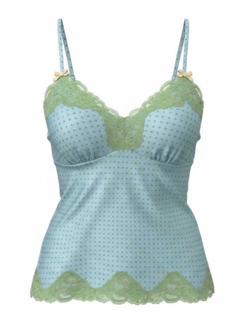 Gold Hawk Silk Polka Dot Cami Dream Blue/Green